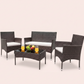4Pcs Outdoor Patio Furniture Set – Rattan Wicker Sofa - Multiple Styles