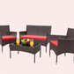 4Pcs Outdoor Patio Furniture Set – Rattan Wicker Sofa - Multiple Styles