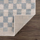 Cream Light Blue Checkered Area Rug