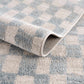 Cream Light Blue Checkered Area Rug