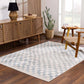 Cream Light Blue Checkered Area Rug