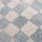 Cream Light Blue Checkered Area Rug