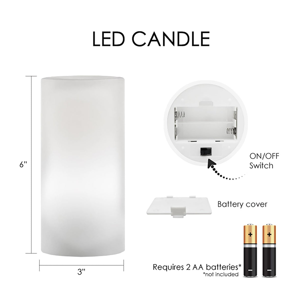 Tiffany Field of Lilies 6"  LED Candle – Battery Operated