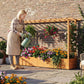 Raised Garden Bed Planter Box with Lattice Trellis Drainage Holes