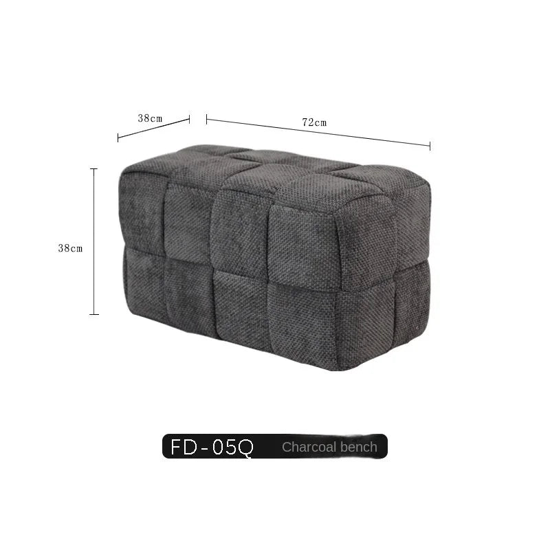 Chenille Woven Bench Stool for Home Seating