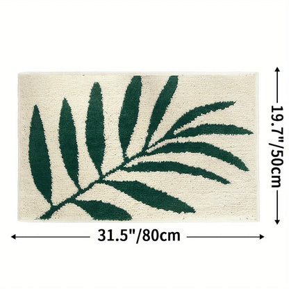 Green Leaf Soft Absorbent Floor Mat Rug