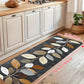 Grey Leaf Pattern Kitchen Runner Rug Mat