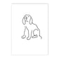 Minimalist Pet Dog Cat Line Art Canvas Poster