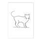 Minimalist Pet Dog Cat Line Art Canvas Poster