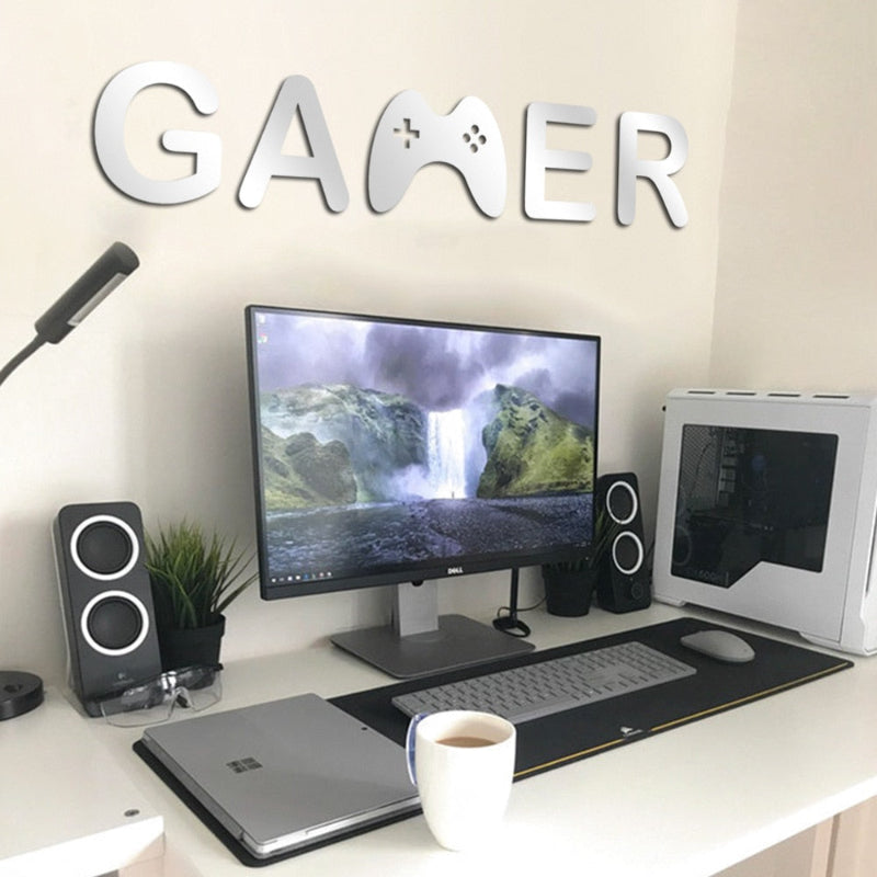 Acrylic Mirror Gamer Wall Decal for Gaming Rooms