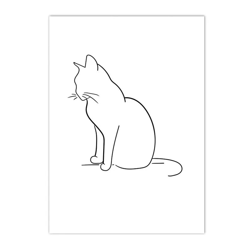 Minimalist Pet Dog Cat Line Art Canvas Poster