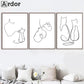 Minimalist Pet Dog Cat Line Art Canvas Poster