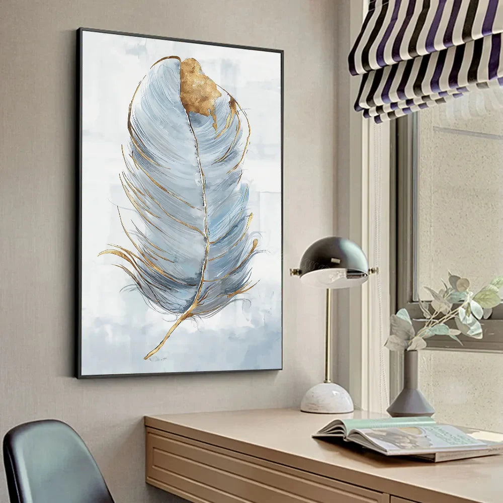 Scandinavian Golden Flower Nordic Art Canvas Poster