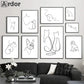 Minimalist Pet Dog Cat Line Art Canvas Poster