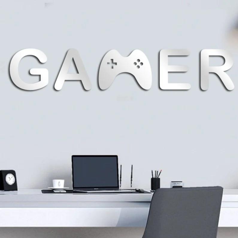 Acrylic Mirror Gamer Wall Decal for Gaming Rooms