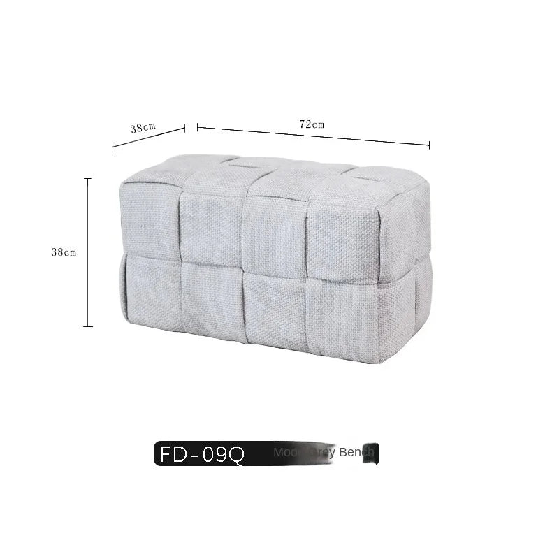 Chenille Woven Bench Stool for Home Seating