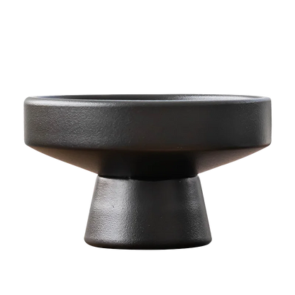 Retro Black Ceramic Vase Plant Pot Tabletop Home Decor Ornament