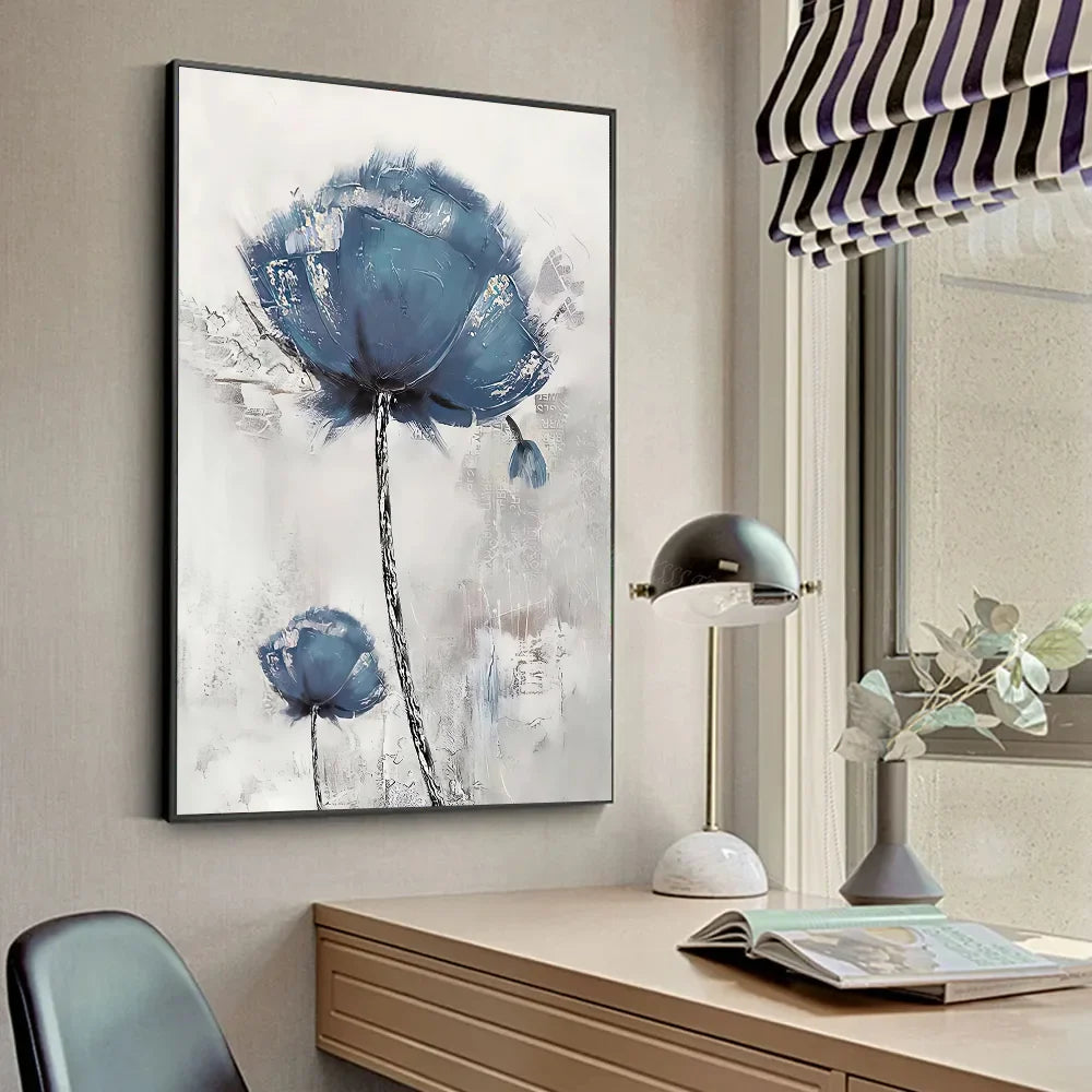 Scandinavian Golden Flower Nordic Art Canvas Poster