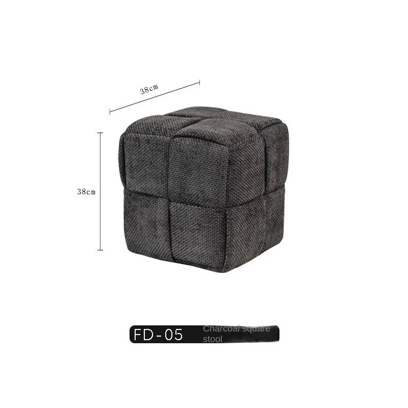 Chenille Woven Bench Stool for Home Seating