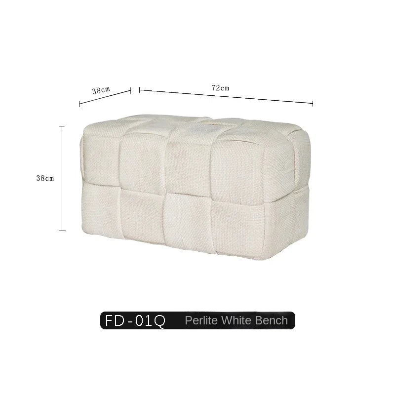 Chenille Woven Bench Stool for Home Seating