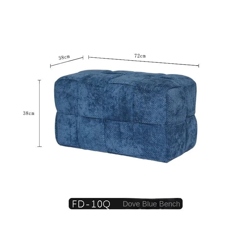 Chenille Woven Bench Stool for Home Seating