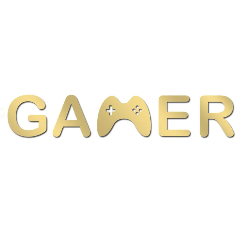 Acrylic Mirror Gamer Wall Decal for Gaming Rooms