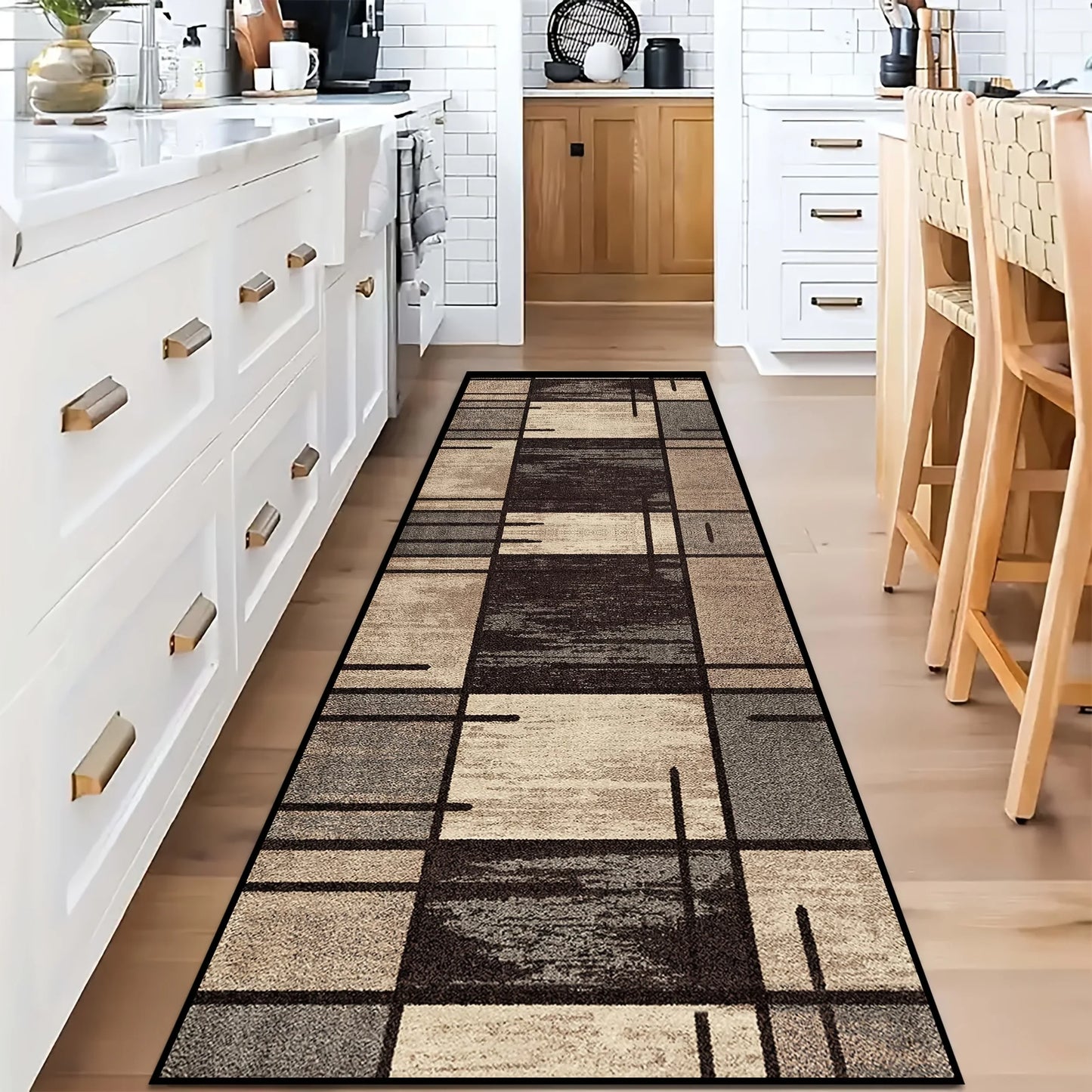Plaid Kitchen Rug Long Thin Floor Mat