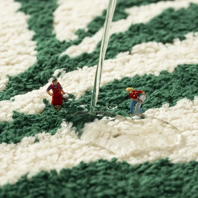 Green Leaf Soft Absorbent Floor Mat Rug