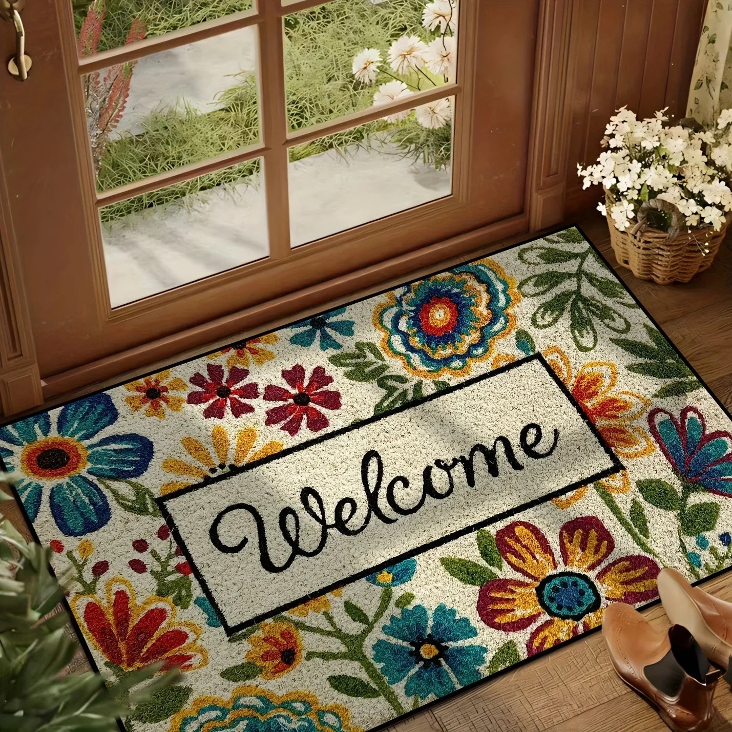 Bright Flower Garden Doormat Rug Home Decor