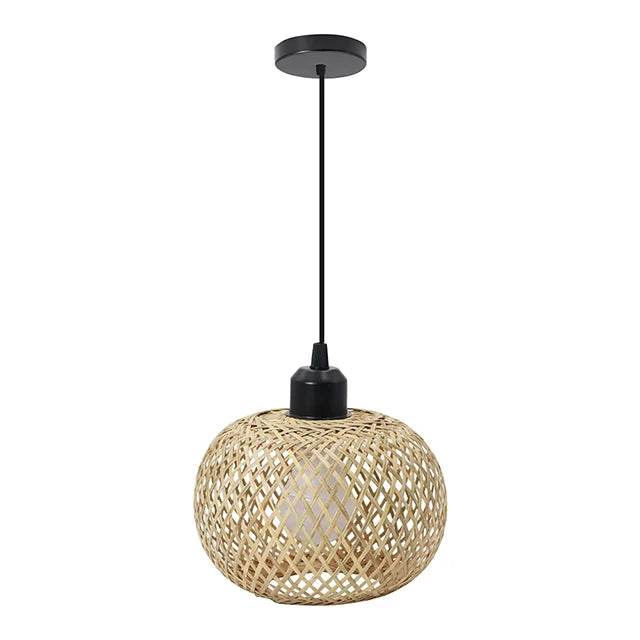 Handmade Bamboo Pendant Lamp Rattan Chandelier Indoor Lighting