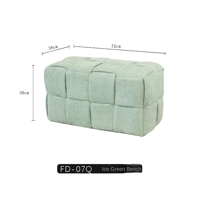 Chenille Woven Bench Stool for Home Seating