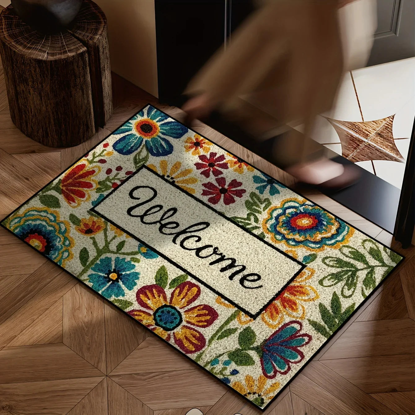 Bright Flower Garden Doormat Rug Home Decor