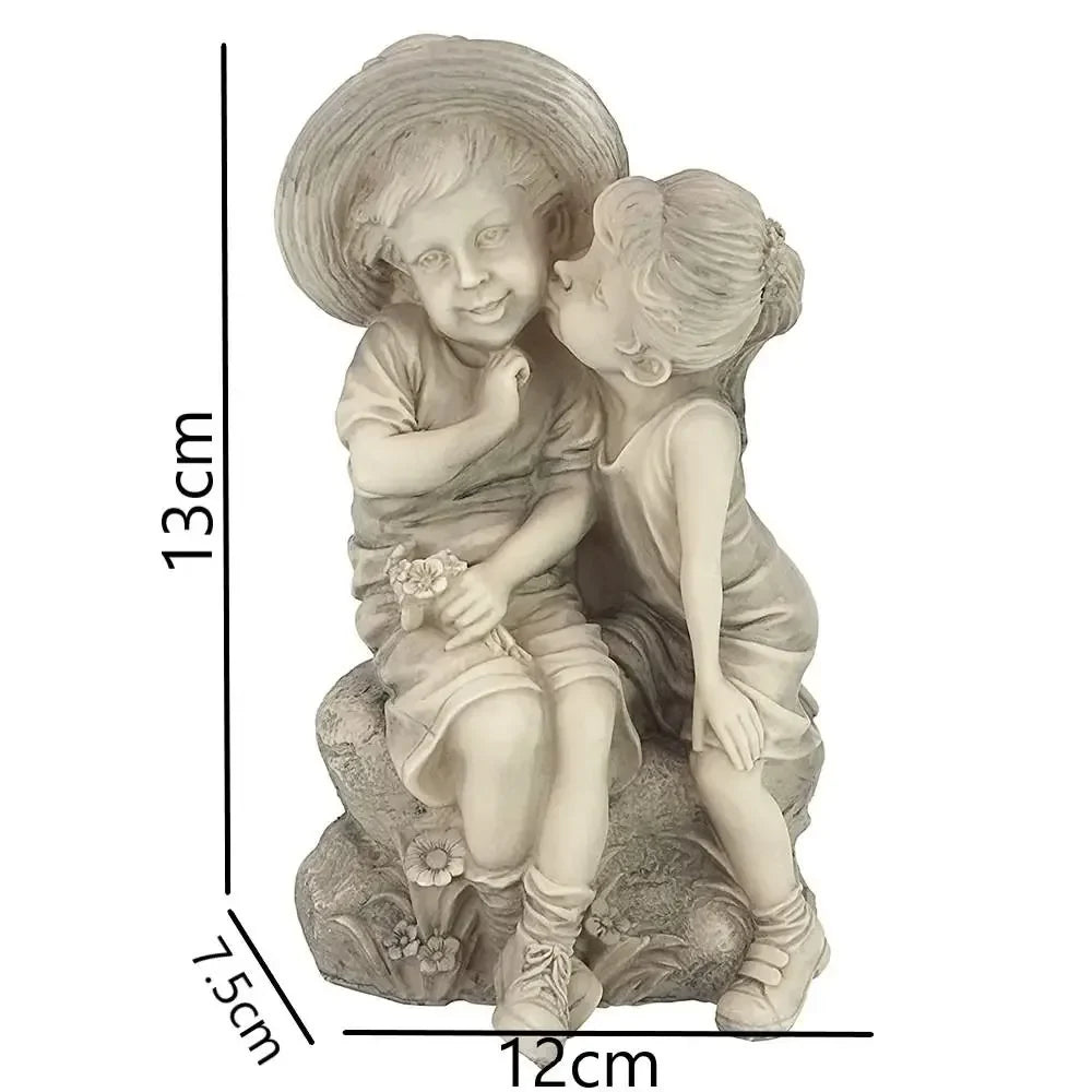Sitting Fairy Statue Resin Garden Ornament Porch Sculpture Yard Craft Landscaping for Home Garden Decoration