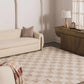 Atira Light Brown Checkered Area Rug