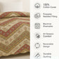 DaDa Bedding Cranberry Sage Floral Chevron Quilt Set - Lightweight Bedspread