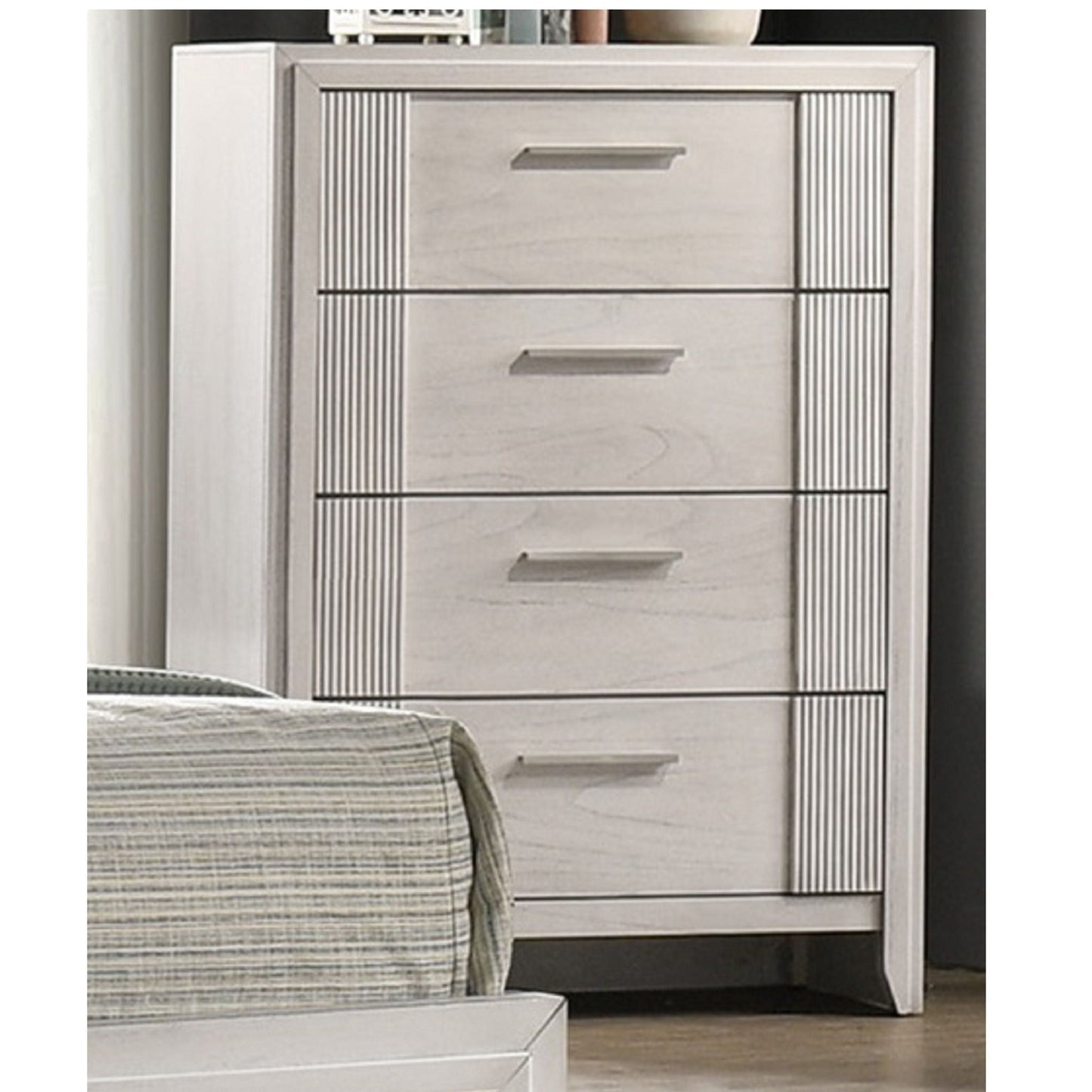White 4-Drawer Tall Storage Chest for Home Organization