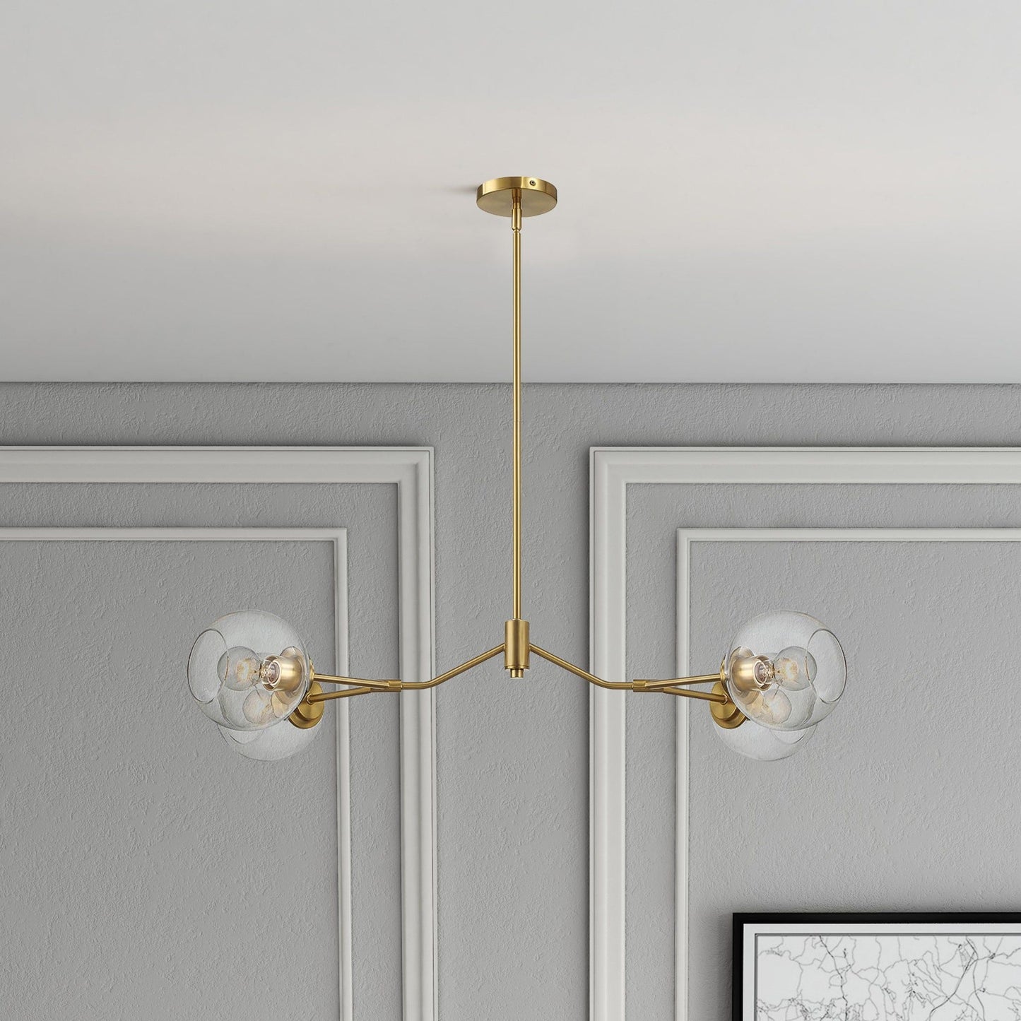 Jewel 4-Light Clear Gold Chandelier Ceiling Hanging Fixture