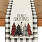 Christmas Trees Merry Xmas Table Runner, Seasonal Winter Holiday Kitchen Dining Table Decoration For Indoor Outdoor Home Party Decor 13 X 72 Inch