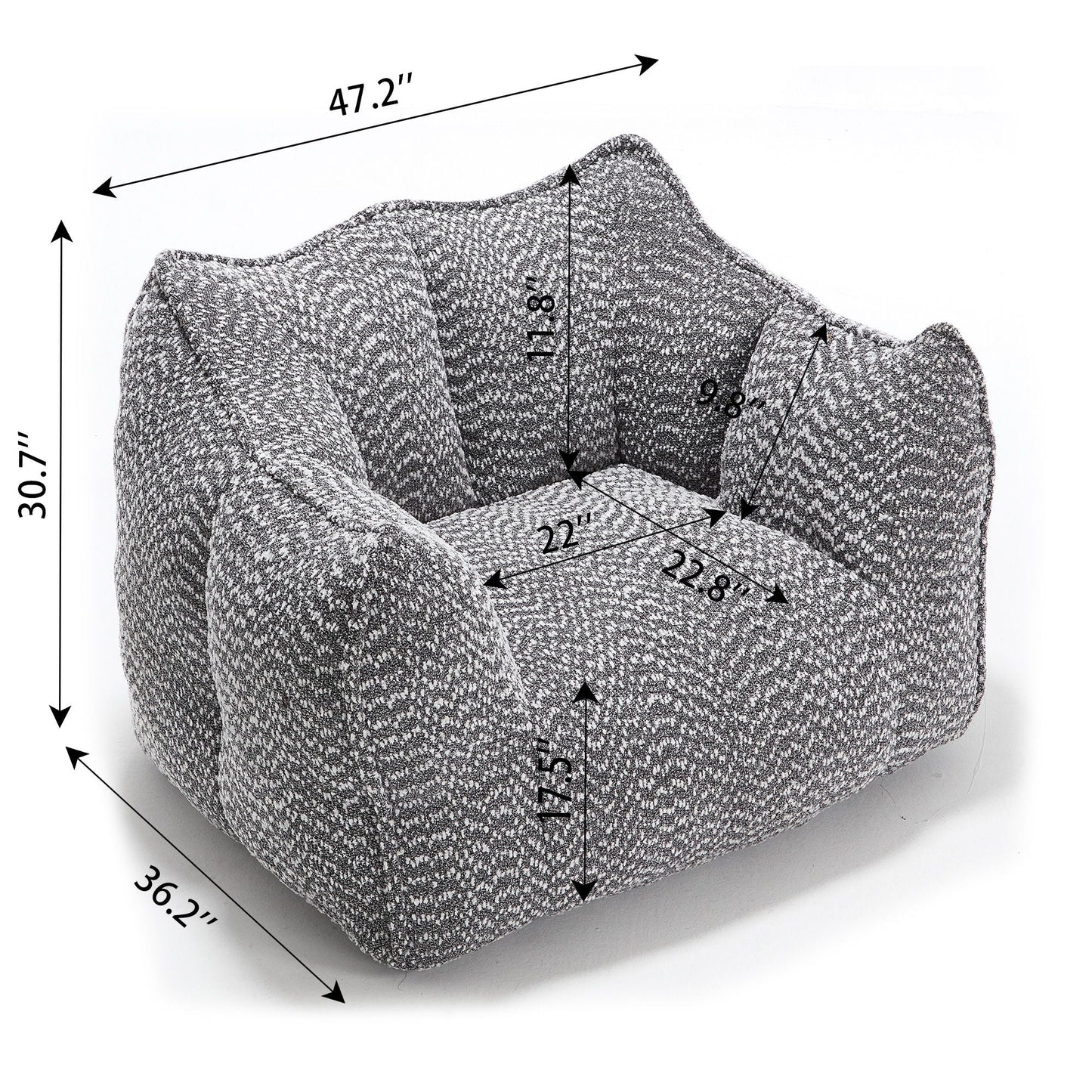 Comfortable Chenille Sofa Chair with Resilient Foam Cushion