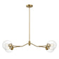 Jewel 4-Light Clear Gold Chandelier Ceiling Hanging Fixture
