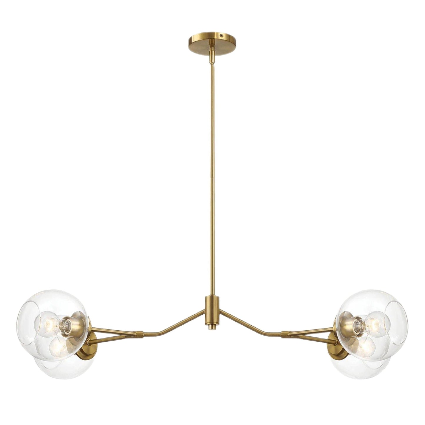 Jewel 4-Light Clear Gold Chandelier Ceiling Hanging Fixture