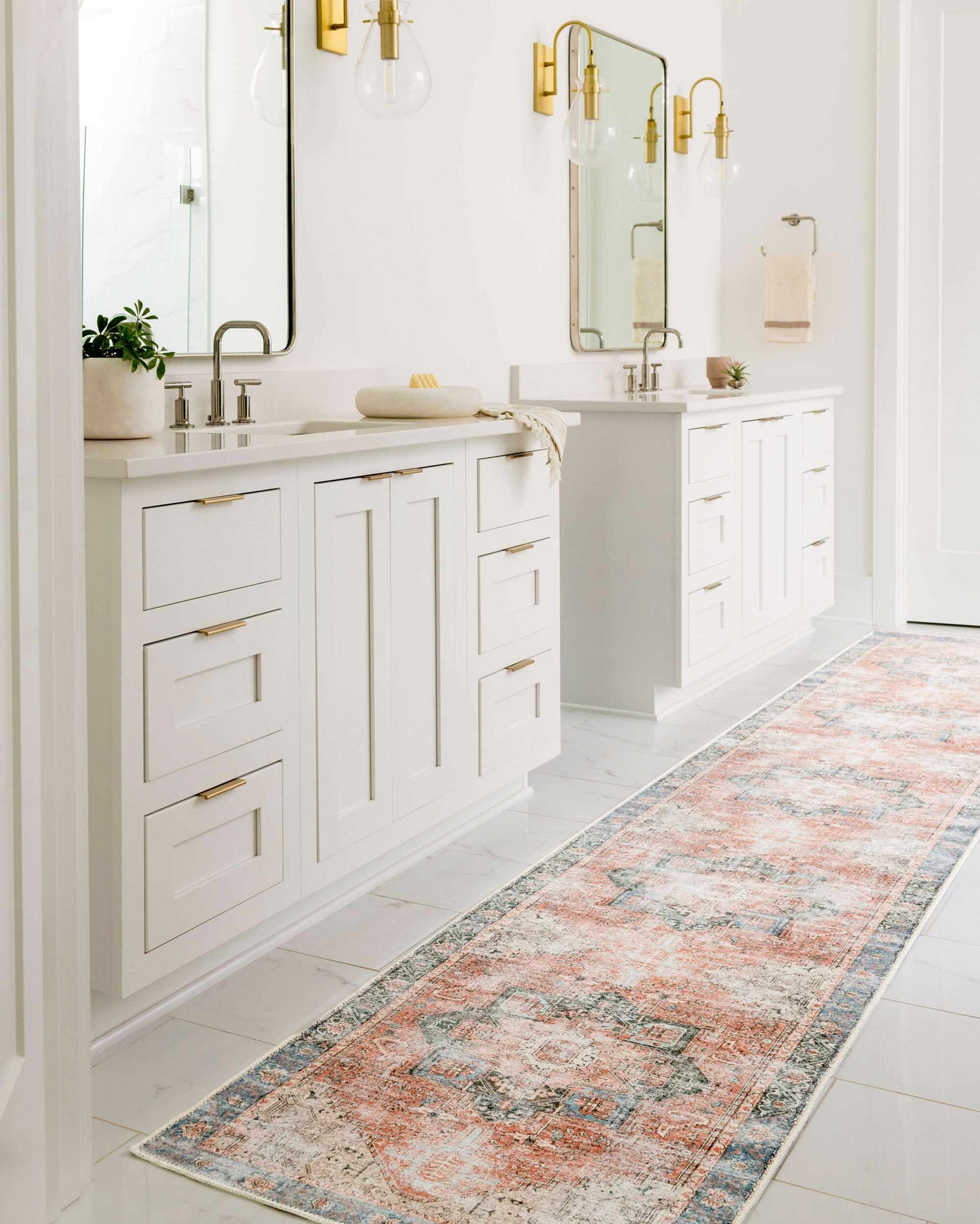 Rosman Distressed Washable Area Rug