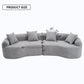 4-Seater Fabric Sofa with Sponge Cushions and Pillows