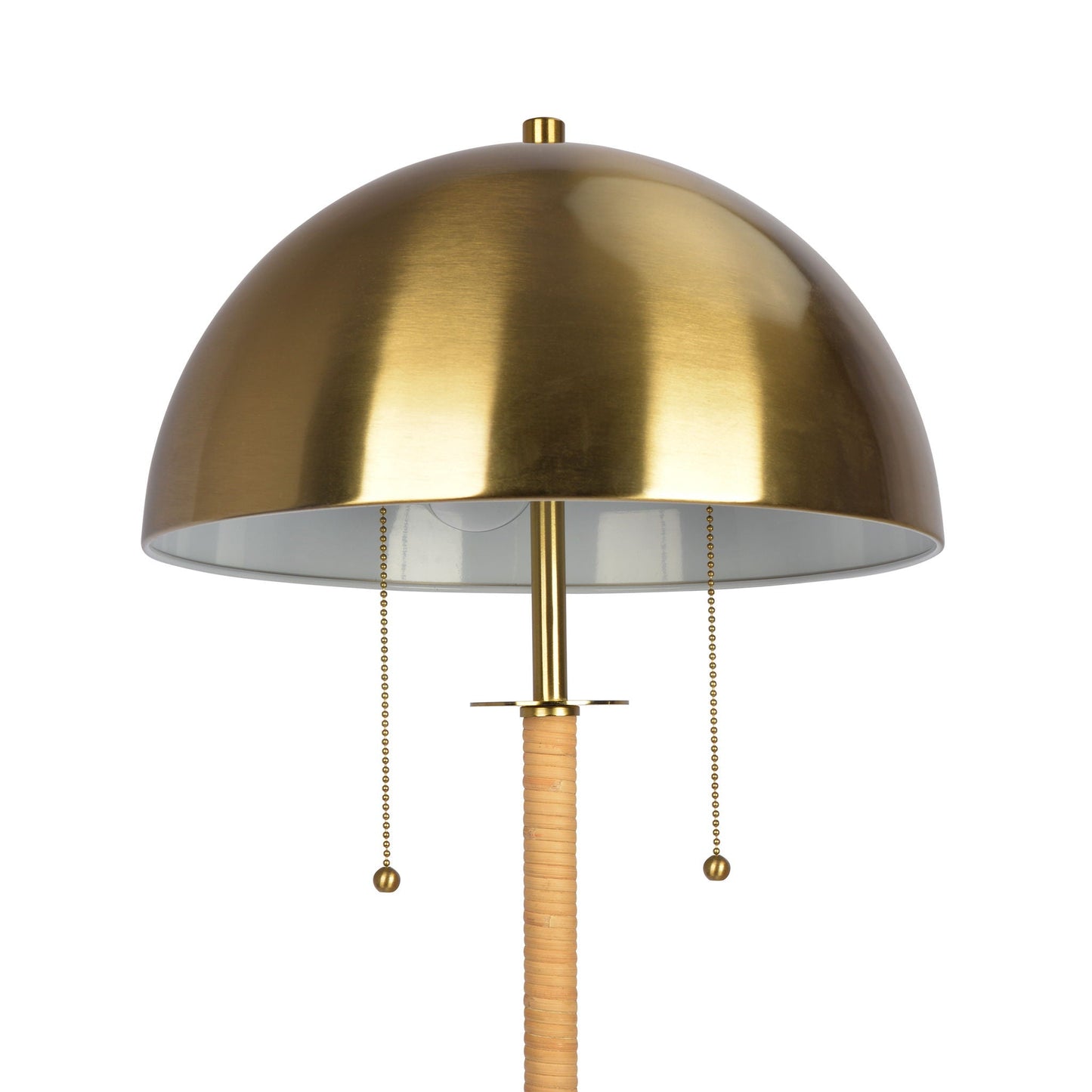 Allure 2-Light Gold Rattan Floor Lamp with Chains