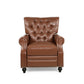 Welch Contemporary Tufted Pushback Recliner with Nailhead Trim - Beige or Light Brown