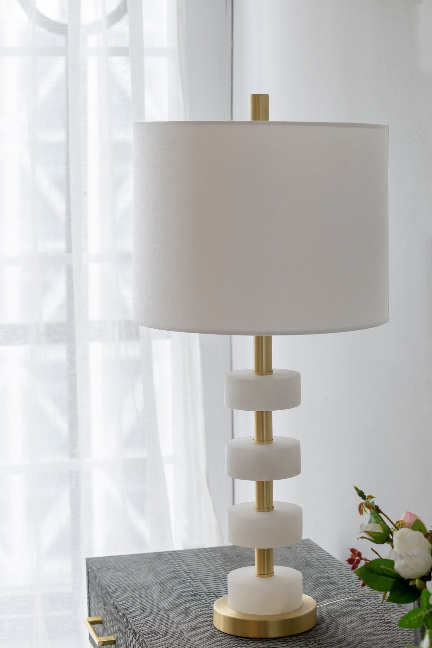 13x13x26 Marble Table Lamp for Modern Interiors