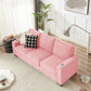 Modern Snowfleece 3-Seater Sofa with Built-In Cup Holders