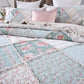 DaDa Bedding Hint of Mint Pastel Cotton Patchwork Quilt Set