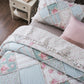 DaDa Bedding Hint of Mint Pastel Cotton Patchwork Quilt Set