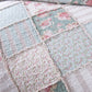 DaDa Bedding Hint of Mint Pastel Cotton Patchwork Quilt Set